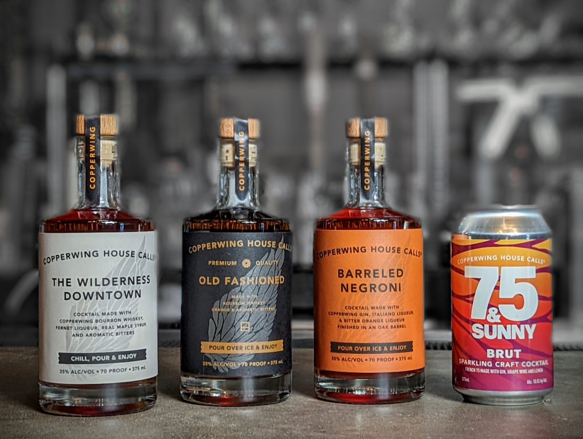 DistillingSLPMN's tweet photo. Get your Copperwing Ready To Drink Craft cocktails before the weekend at your local liquor stores or stop the distillery, today from 10AM to 10PM. Happy Holidays, Cheers https://t.co/nUDJsUoWl1