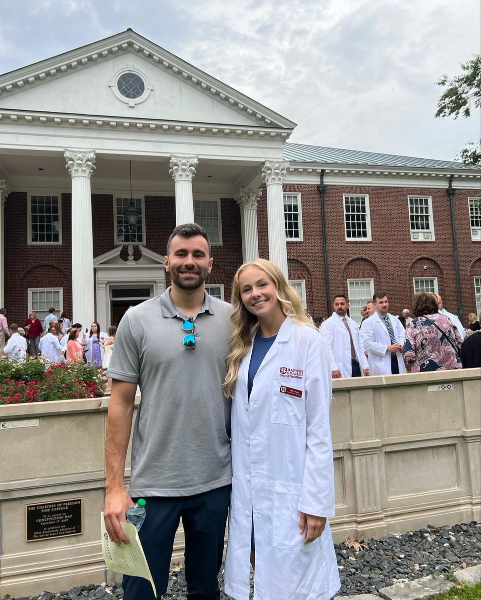 Hey ashleyhash congrats on the white coat and being half way done with school 😘😘 and thanks for flying across the country to push me in my wheelchair 🥹