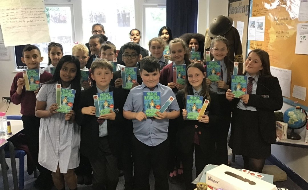 Nurture_StJames's tweet photo. We'd like to say a huge thank you to @magic_breakfast @MarcusRashford @MacmillanKidsUK We had some extremely happy children when they recieved their free books. @church_prim https://t.co/p85JEdPynM