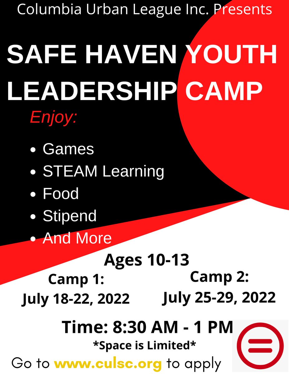 Join us for Safe Haven Youth Leadership Camp. Learn more and complete your application here: culsc.org/safehavenyouth…