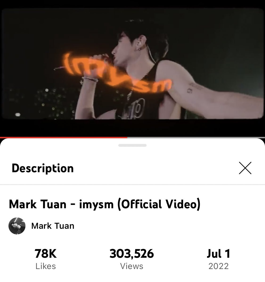 220701|| 📊

تخطى عدد مشاهدات أغنية " imysm " ٣٠٠ ألف مشاهدة عبر اليوتيوب 

🔗: youtu.be/mV9nF-BhsFQ

 هل ارسلتم الأغنية لأصدقاءكم وجميع الأشخاص الذين تفتقدونهم؟ 👀

استمروا بعمل ستريم تذكروا الهدف ٥٠٠ ألف! 🫶🏻 

#imysm by <a href="/marktuan/">Mark Tuan</a> #MarkTuan on Billboard Hot Trending Songs