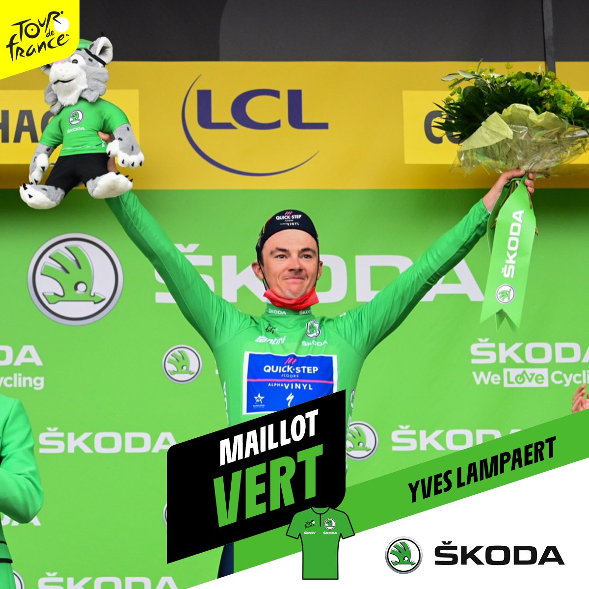 LeTour's tweet image. 🎽 Jerseys after stage 1 / Maillots distinctifs après l'étape 1

💛 @yveslampaert 
💚 @yveslampaert 
👶 @TamauPogi 

#TDF2022