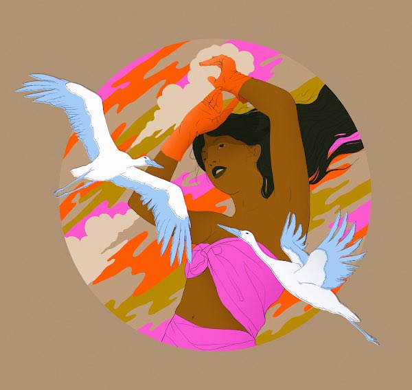 Just purchased ✷ Exhale ✷ from Shayla Bond’s Birds of Paradise Genesis collection. <a href="/bushclass/">Bushclass</a> is known for her vibrant digital illustrations which feature detailed line-art and offset pops of color.  Shayla is based in Toronto, Ontario.