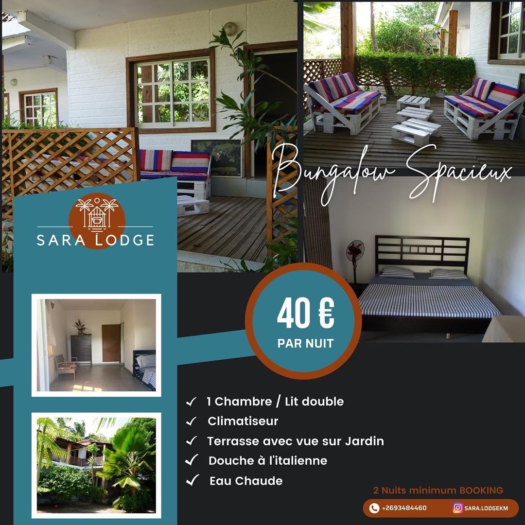 NismaWyssam's tweet image. Bonsoir Twitter, je vous présente le lodge de ma maman : #saralodge, situé à #Voidjou_Moroni_Comores. 
Voici quelques affiches avec leur prix à la nuitée. 
Disponible sur #Instagram et #Facebook
Rt apprécié. 
Merci 🙏🏽