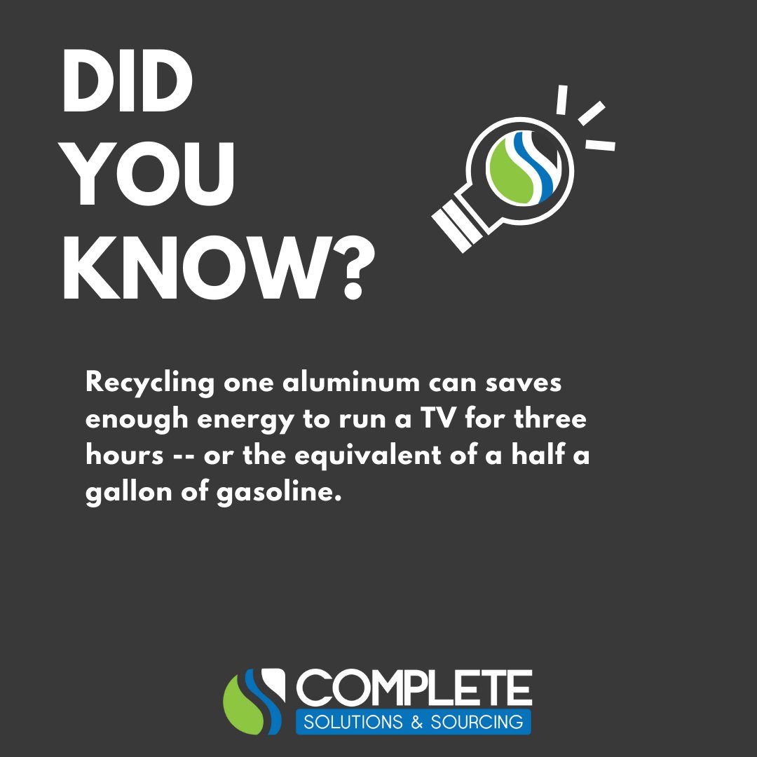 Complt2's tweet photo. Complete Solutions &amp; Sourcing wishes everyone a happy &amp; safe 4th of July weekend!

 *** You can easily recycle aluminum cans from your gatherings—  Just rinse and place them into the recycling bin. ♻♻♻

Complete Solutions &amp; Sourcing Fun Fact Friday! Follow for Fun Facts! https://t.co/mnnSEuPm3o