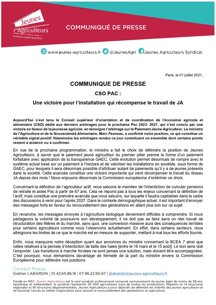[#CP] CSO PAC : Une victoire pour l’installation qui récompense le travail de JA
Retrouvez notre communiqué de presse ici 👇
bit.ly/3OP4Q04
