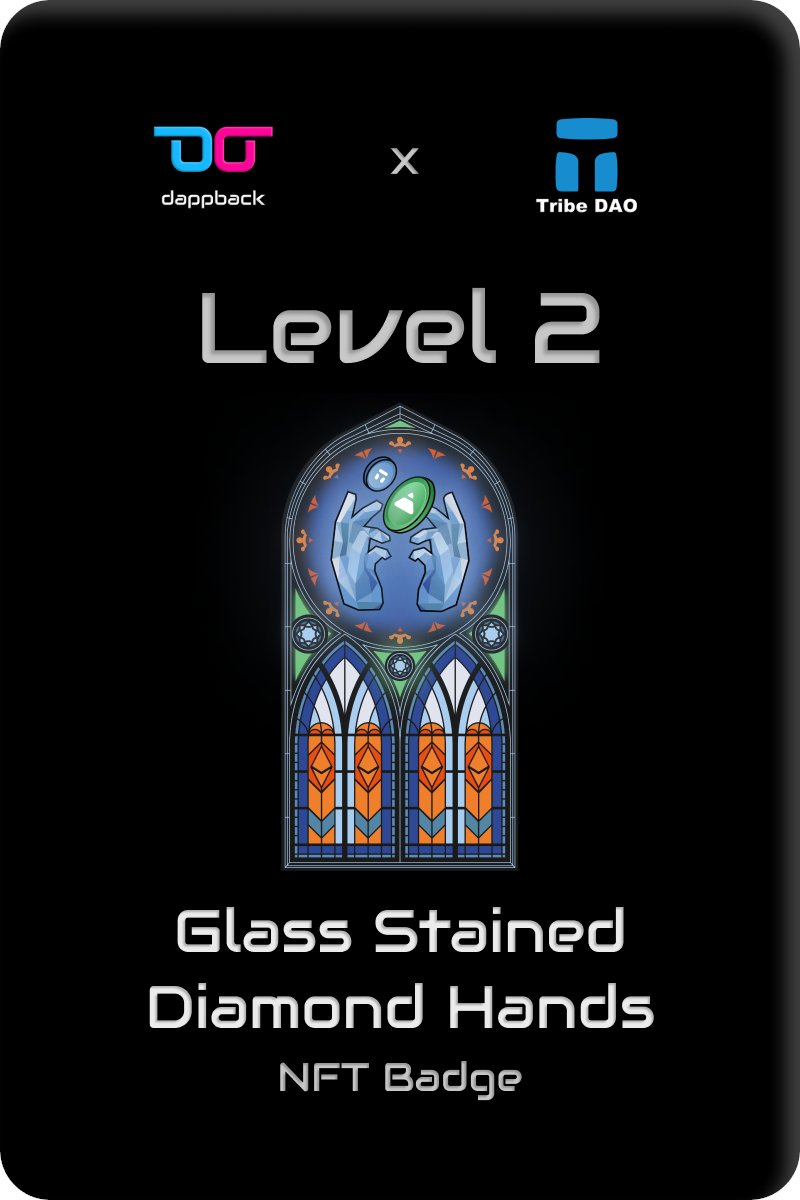 Tribe DAO Grants (@tribedaogrants) on Twitter photo 🚀 Launching our new Level 2 Tasks & Rewards with <a href="/DappBackHQ/">DappBackHQ</a> !
✅ Contribute and level up your reputation in our community! Task away at dappback.com/tribedao
🏅 Our Level 2 NFT Badge: 'Glass Stained Diamond Hands' 🚀 Launching our new Level 2 Tasks & Rewards with <a href="/DappBackHQ/">DappBackHQ</a> !
✅ Contribute and level up your reputation in our community! Task away at dappback.com/tribedao
🏅 Our Level 2 NFT Badge: 'Glass Stained Diamond Hands'