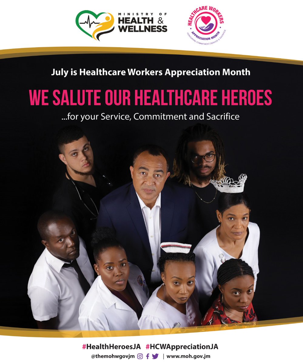 themohwgovjm's tweet photo. Jamaica’s healthcare workers are this month being recognized for their sterling service in the fight against COVID-19 with the observance of Healthcare Workers Appreciation Month from July 1-31.

#HealthHeroesJa #HCWAppreciationJA
#HCWMonthJA

@christufton @julietcuthbert https://t.co/XFI6DADFfZ