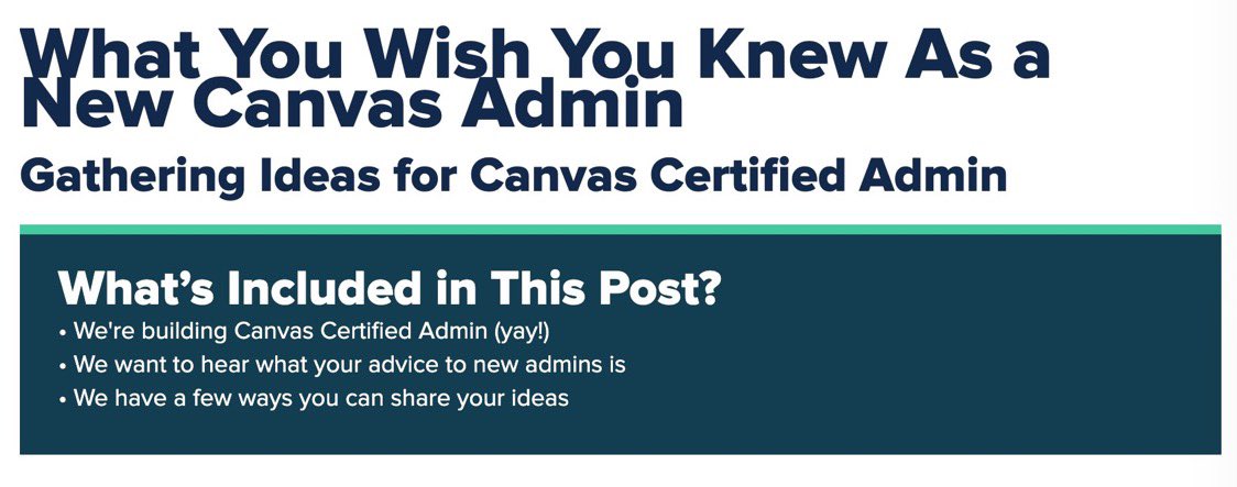 Canvas Certified Admin is coming! Learn more and share your ideas on the blog post: bit.ly/3a3Ixoq 

#canvasfam <a href="/Canvas_by_Inst/">Canvas by Instructure</a>