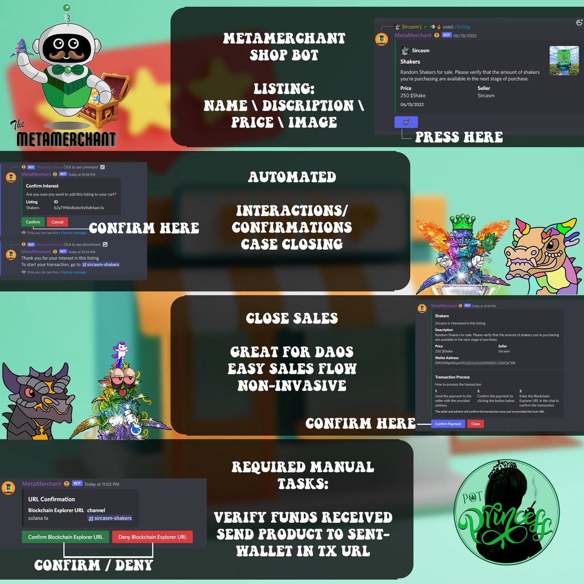 We are available for ANY server. Doesnt matter what you sell, what chain you are on, what payment you wanna take, or even have to be an NFT project at all! MetaMerchant is WIDELY usefull for a number of reasons! Come check us out 🤖