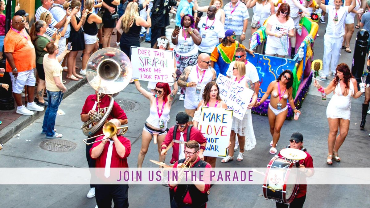 July 8th in New Orleans. ⁠March with Naughty N'awlins attendees at the #sexualfreedomparade &amp; then join us for the after-party at the House of Blues! 
⁠
Dress in white and make it sexy &amp; creative!!! 
BOOK HERE: bit.ly/Sexual-Freedom…