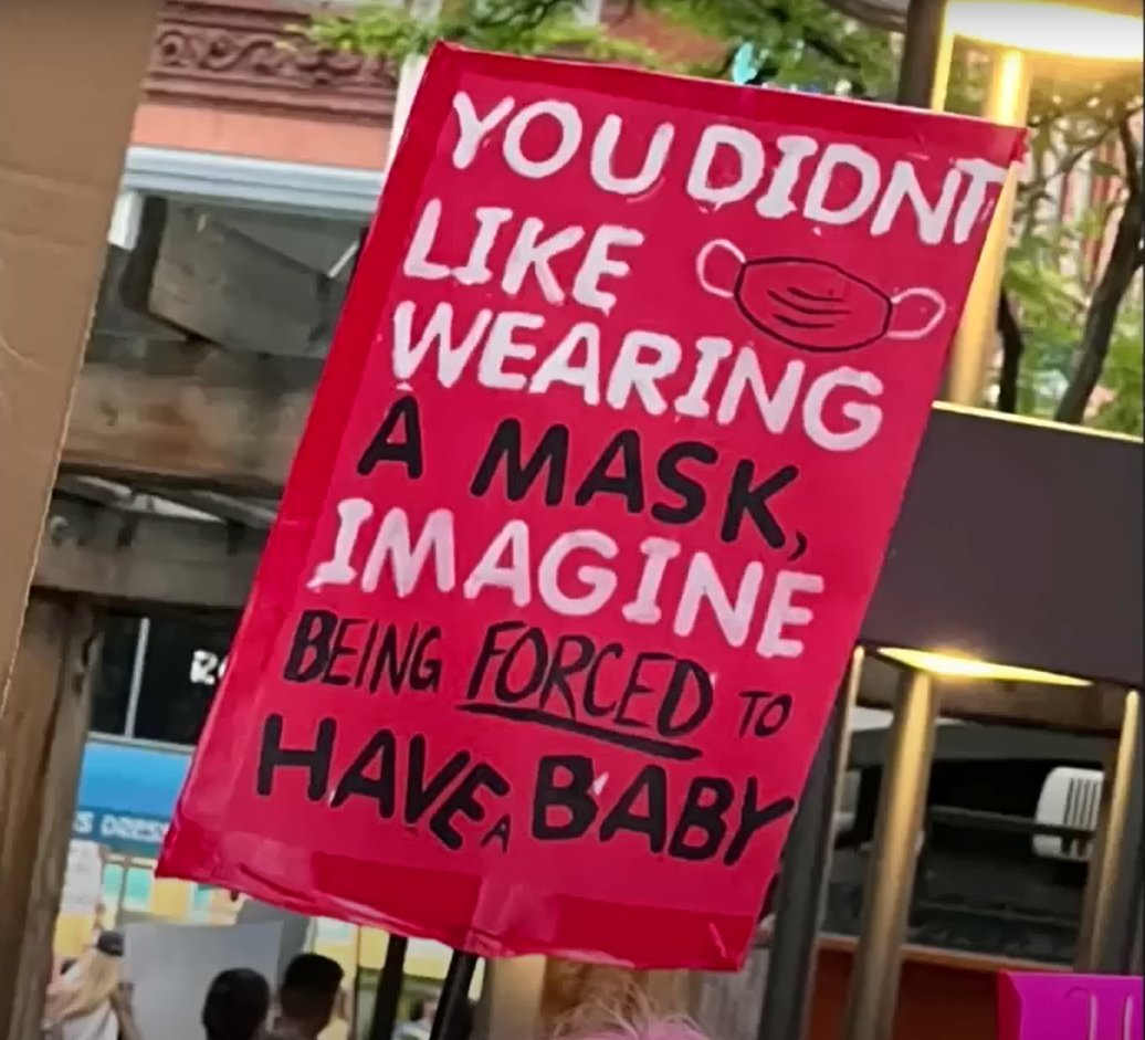 Holy shit! This is the cleverest sign I saw on this subject. Wow, what a way to put it. #RoeVWade via <a href="/JimmyKimmelLive/">Jimmy Kimmel Live</a> #SCOTUS
<a href="/mthiele10/">Mark Thiele he/him</a> <a href="/efeatherston/">Ed Featherston</a> <a href="/joemckendrick/">Joe McKendrick</a>