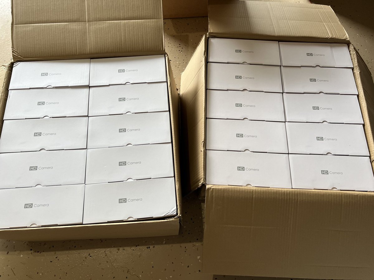 farmwave's tweet photo. New AI cameras arrived! Getting this shipment configured with #Farmbooks and ready for delivery by #Harvest22! (…did he say “Farmbook”? 🤔). #AgTech #PrecisionAg #Farmwave https://t.co/DyaRGklJEl