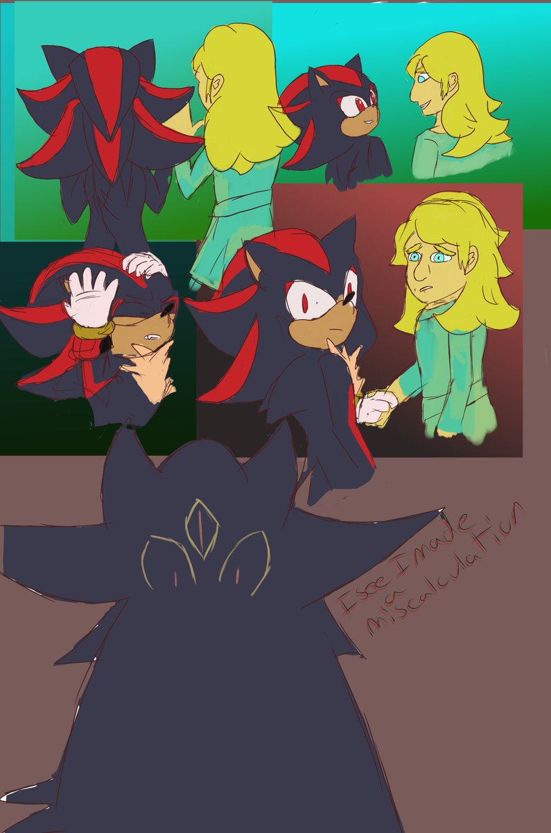 CadenFa's tweet photo. Messy CruelKing AU comic. Shadow's backstory is... complicated. #sth #shadowthehedgehog #cruelkingau https://t.co/IgBNPzWJCN