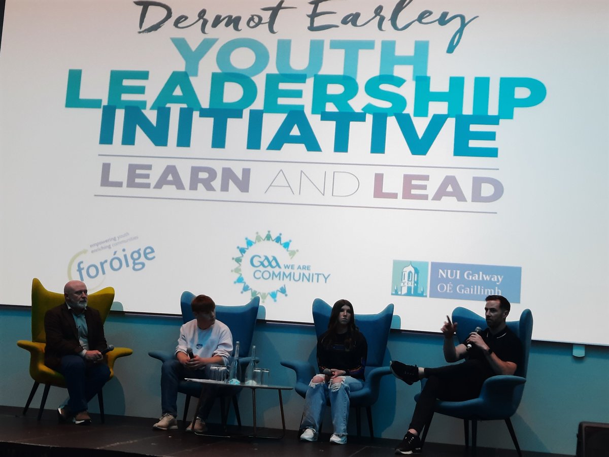 bryangav's tweet photo. Great to hear from some of this years Dermot Early Youth Leadership Initiative participants, sharing the stage with Michael Darragh MacAuley @foroige @GAACommunity https://t.co/YTXVG1NZQ3