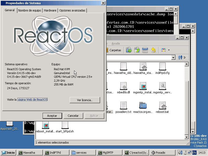 reactos's tweet image. Look at this: #ReactOS has 24 days of uptime, with FTP, HTTP, SMTP and DNS services enabled!!
We still need your contributions for resolving stability issues.
Test: @julcar_gye
#softwaretesting #SoftwareDeveloper #SoftwareEngineer #opensource