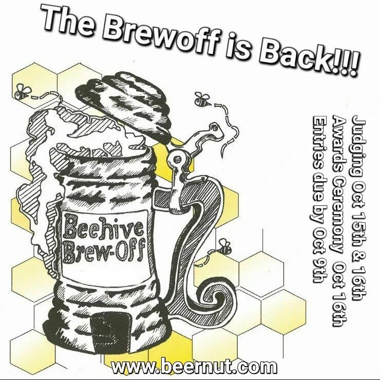 The Beehive Brew-off is back! Registration is open now. Entries accepted September 18th - October 9th. Judging Oct 15th &amp; 16th. beernut.com