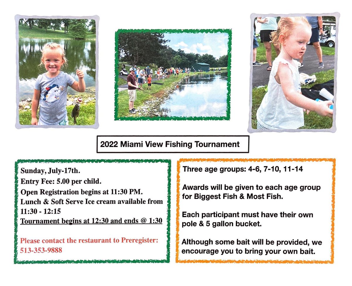 MiamiViewGC's tweet photo. It’s almost time for our fishing tournament! See the flyer for details! https://t.co/vJbx2tPAYw