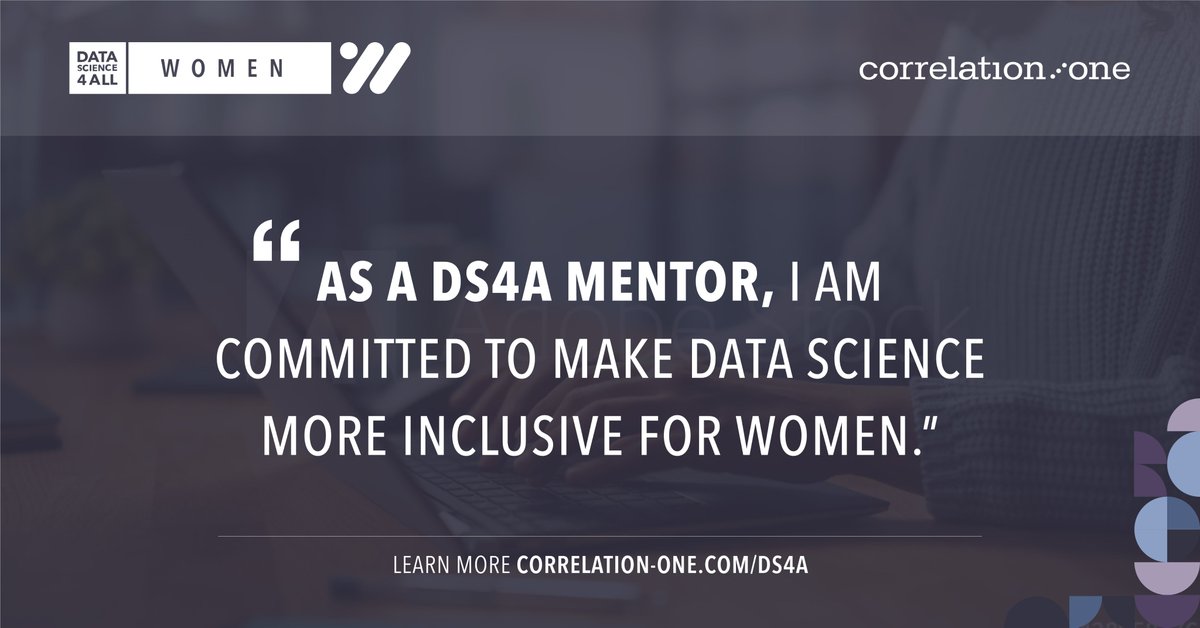 liz_berthelette's tweet photo. Promoting women and inclusivity within #datascience has become a key goal of mine and I'm excited to be joining @CorrelationOne's #DS4A women's program as a mentor this summer.
#DataScienceForAll #CRE #analytics #research https://t.co/ceDaHJoOCc