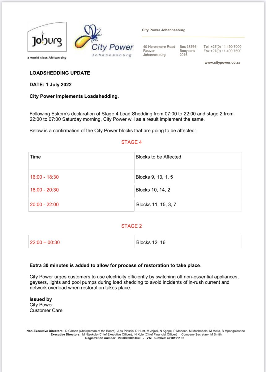 CityPowerJhb's tweet photo. #LoadsheddingUpdates #stage4 #stage 

Kindly find update below.^TM https://t.co/YB6JuUZfAP
