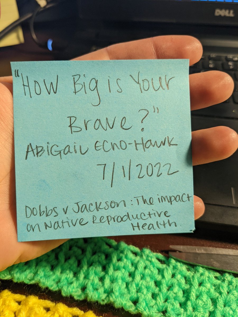 QOTD from Aunty Abigail from a webinar on Dobbs v Jackson impacts on Native reproductive health. <a href="/echohawkd3/">Abigail Echo-Hawk</a>