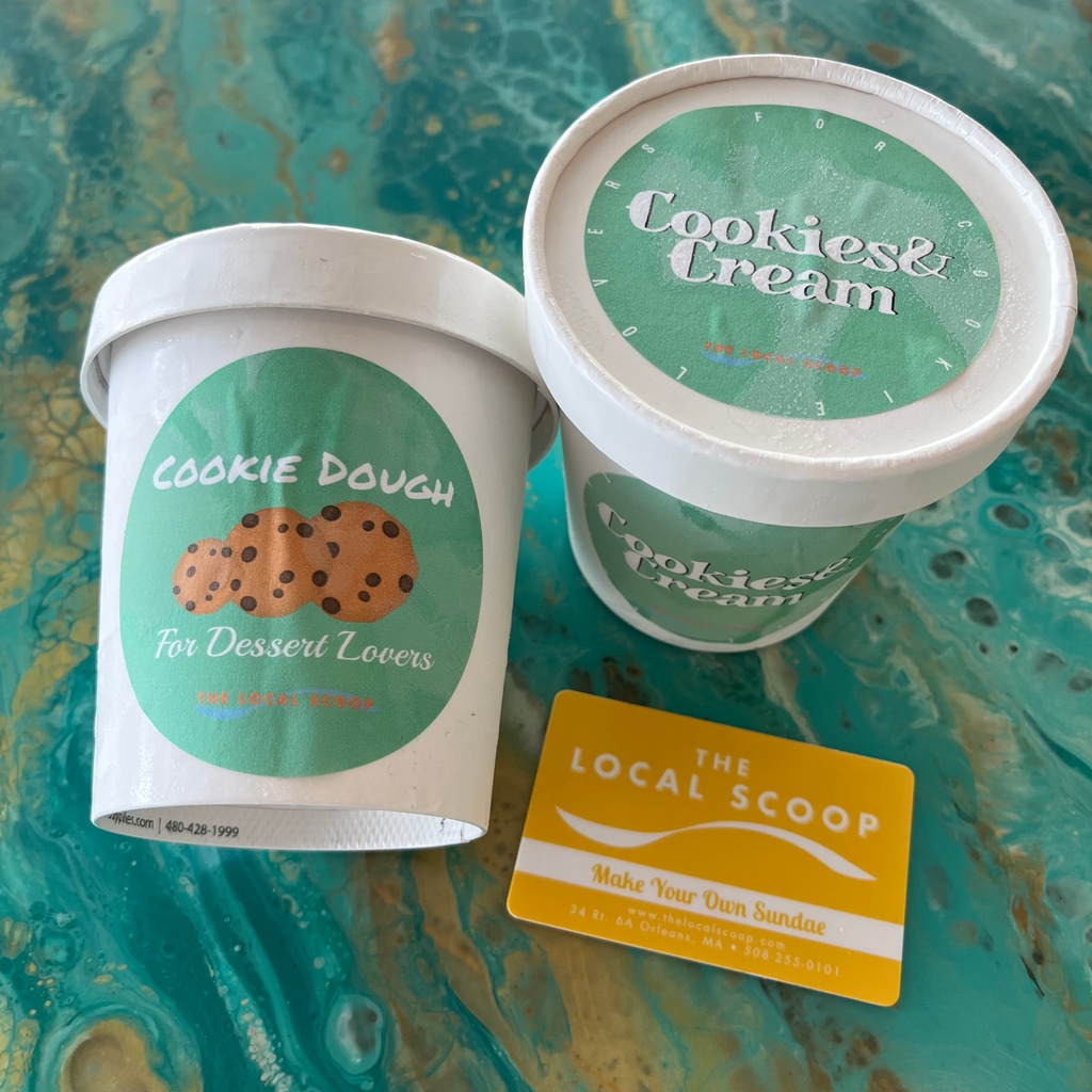 Calling all ICE CREAM LOVERS. We offer GIFT CARDS in any amount as well as hand-packed pints. OPEN TILL 10PM.