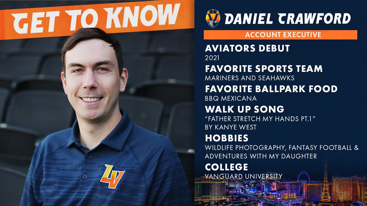 AviatorsLV's tweet photo. Happy #FrontOfficeFriday! Get to know Daniel, one of our amazing Account Executives! https://t.co/NBJlcHDc63