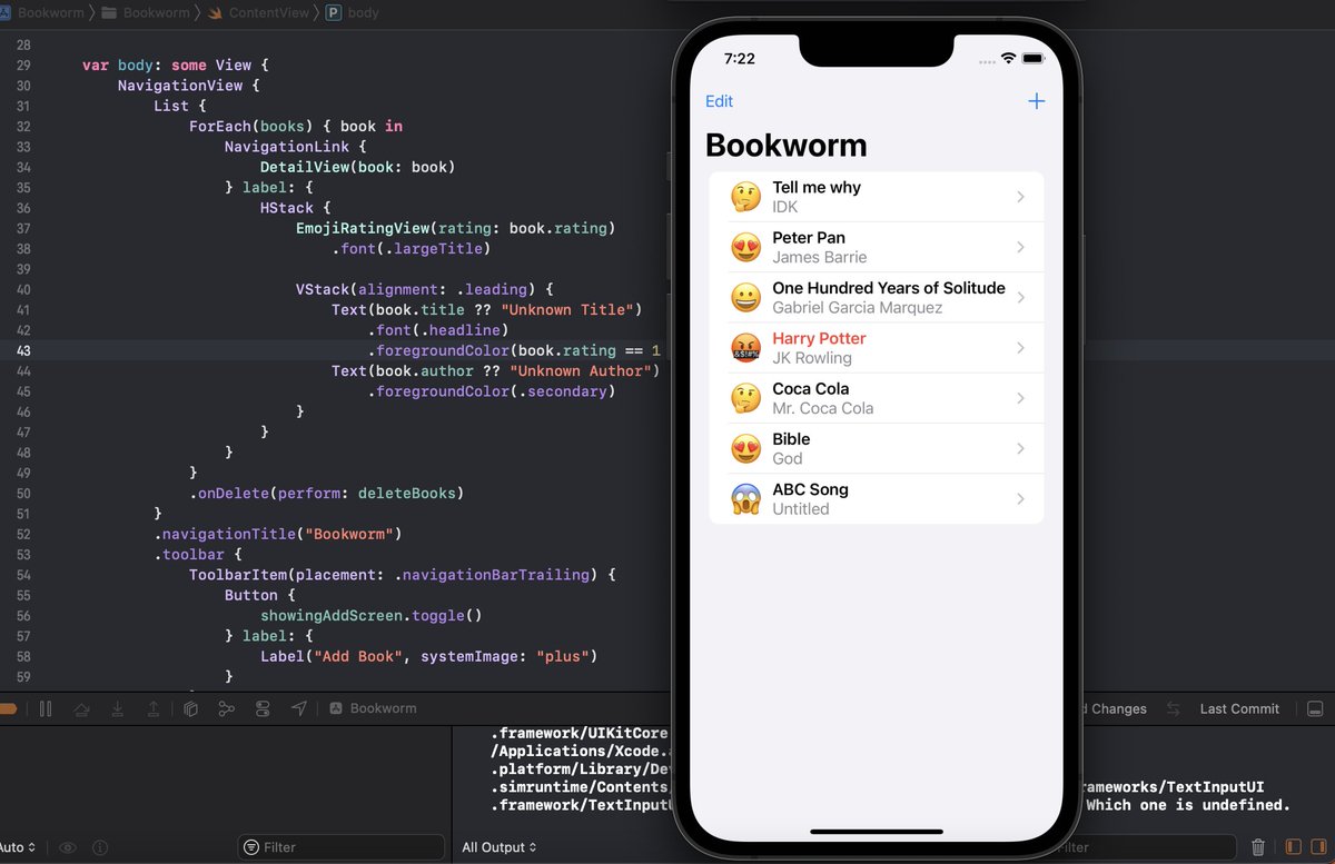 #day22 I built a book review app with CoreData.
#100DaysOfCode