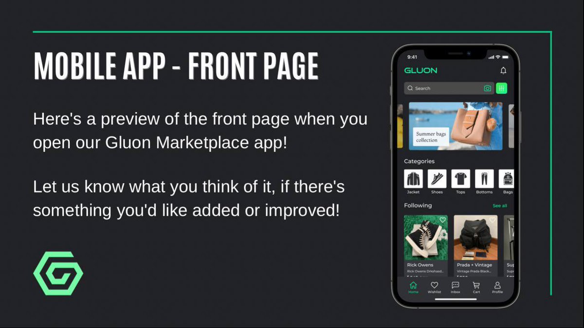 Our app development is going great! BETA testing will be announced after presale🥳📑🚀 #Utility #gluon #BSC #Decentralization #marketplace #fashion