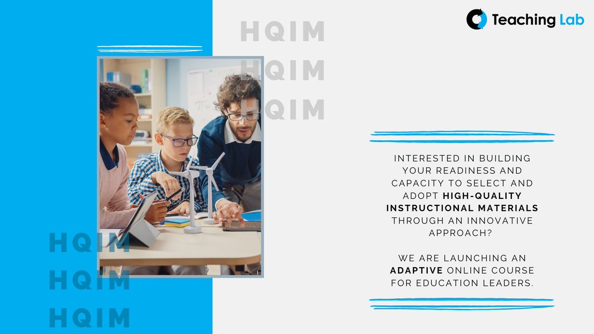 TeachingLabHQ's tweet photo. Join us July 11 - August 15 for an innovative professional learning experience that will equip you to review, select and plan for the adoption of high-quality instructional materials. Learn more by clicking the link in our bio!
•
•
•
#teachinglab #ReadytoEngage #HQIM https://t.co/vZyrhdyDvo