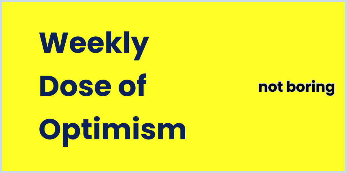 packyM's tweet photo. First Weekly Dose of Optimism 

10 articles, podcasts, essays, books, and videos to give you a jolt of optimism going into the long weekend. https://t.co/lASYGd3AyN