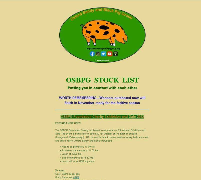 OxfordPig's tweet photo. Weekly stocklist is out
Supporting our independent producers, breeders and keepers. Availability of sows, boars & weaners up and down the country.
Havent got it and want it send an email to Stocklist@osbpg.org
#doingwhatcharitiesdo
#supportinglocalfarmers
#ExploreOSBPigs https://t.co/m4a3y0UDYt