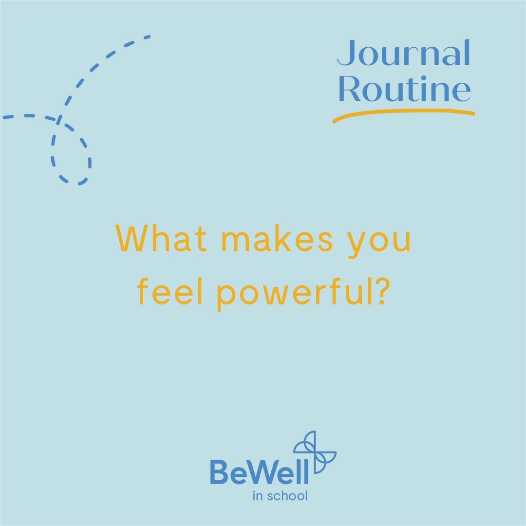 Journal with us!!! Prompts to remember how powerful you are #BeWell #BeWellinSchool #BePowerful #BePresent #JournalPrompts