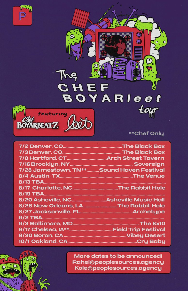 chef_boyarbeatz's tweet image. we proudly present…

THE CHEF BOYARleet TOUR™️

FIRST UP, @TheBlackBox5280 DOUBLE HEADER STARTING TOMORROW 💯

WHERE WE SEEING YA?

OG artwork: @PARROTICE1155