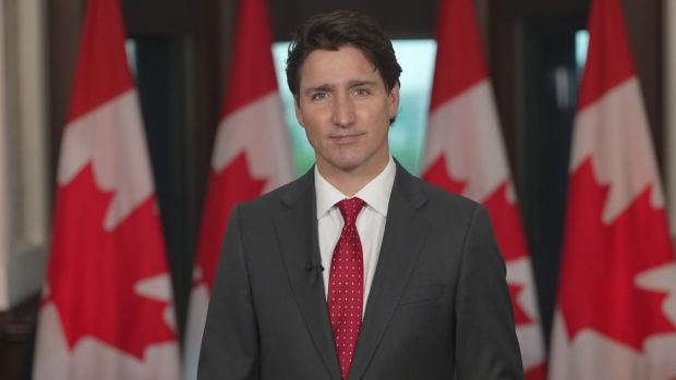 CTVNews's tweet photo. Trudeau called on Canadians to recommit to the country’s values, including respect, hope and kindness, in his official Canada Day message. https://t.co/e3w4TH7h2U https://t.co/Fmb6RWGp7X