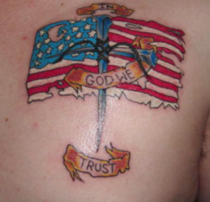 TheAshleysRR's tweet photo. ...but maybe don't trust the artist that put this monstrosity on your skin... 
#BadTattooFriday #4thOfJulyEdition https://t.co/iT30M0OvuU