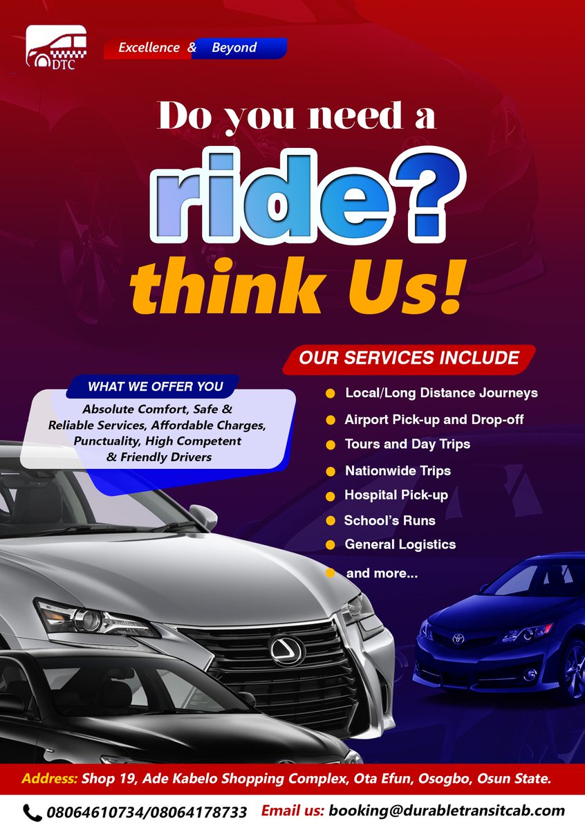 Style & Home Collections (@tsdxclusive) on Twitter photo I am excited to announce that I am the new face of <a href="/RidewithDTC/">RidewithDTC</a>, a Brand that offers comfortable riding experience within and outside Osogbo. For the next 6 Months, you'll get to enjoy 10% discount when you <a href="/RidewithDTC/">RidewithDTC</a> using my referral code- TSDXclusive
Cheers to many more.🥂 I am excited to announce that I am the new face of <a href="/RidewithDTC/">RidewithDTC</a>, a Brand that offers comfortable riding experience within and outside Osogbo. For the next 6 Months, you'll get to enjoy 10% discount when you <a href="/RidewithDTC/">RidewithDTC</a> using my referral code- TSDXclusive
Cheers to many more.🥂