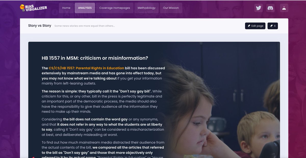 The #ParentalRightsinEducation law takes effect today in Florida. Whether you agree with it or not, one thing is sure: MSM did not treat it fairly. From mischaracterizing it to making it hard to find for the readers, they did it all. Hard data shows how:
app.biasvisualizer.com/page/snbthc87M…