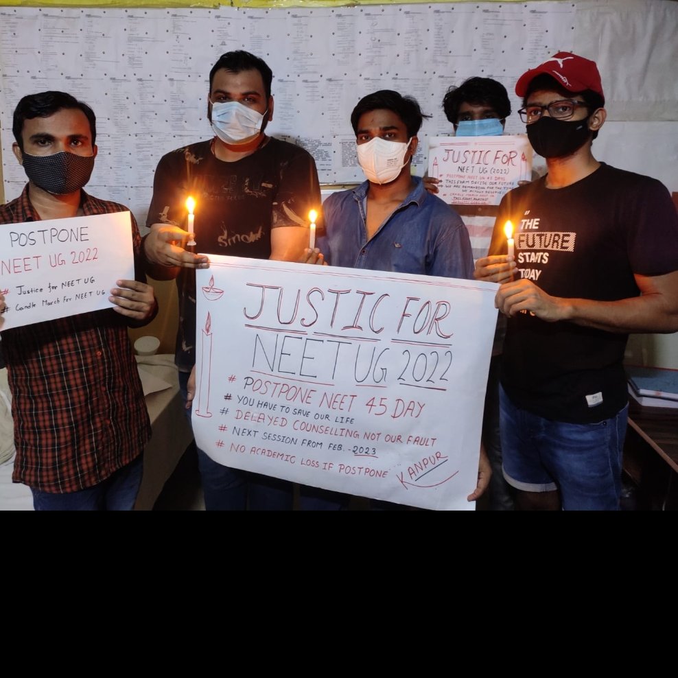 Bhupend06027488's tweet photo. Voice from kanpur 
🕯Delayed counselling not our fault
🕯Sudden declaration of exam 
🕯Reduced preparation time
🕯Only 1 attempt in 1 year
🕯No academic loss if exam will postpone.  
@dpradhanbjp  @PMOIndia @EduMinOfIndia 
@Official_AISU
@CHACHA_BOL_RAHA
#CandleMarchForNEETUG https://t.co/4npuZ2yRdd
