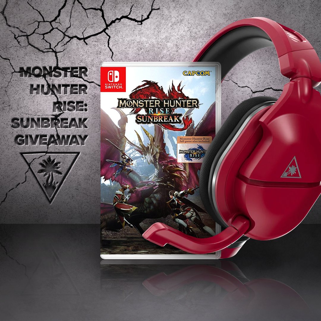 TurtleBeach's tweet photo. To celebrate Monster Hunter Rise: Sunbreak we're giving away a copy of base game + DLC and a Stealth 600 Gen 2 MAX headset to one lucky winner!

Enter:
🦕 Follow @TurtleBeach 
🦖 RT &amp; Like
🐉 Reply with your platform of choice: Switch or PC

Winner picked 7/5! https://t.co/eLThVlV2T1