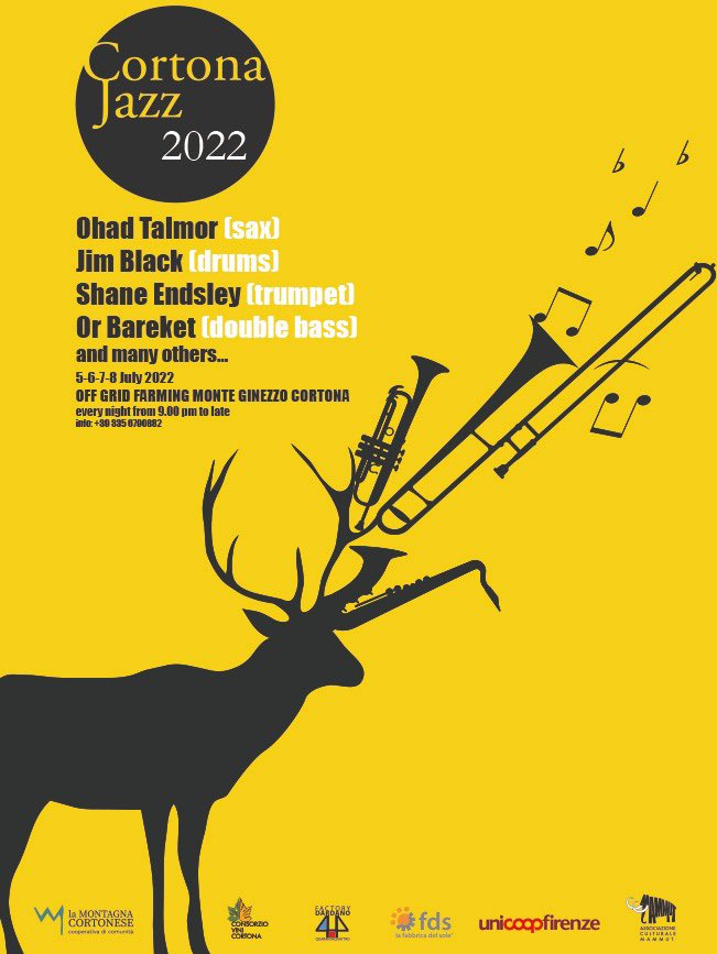 Thrilled to be leading this 4th edition of the Cortona Jazz Festival and Workshop with my brothers <a href="/orbareket/">Or Bareket</a> #shaneendsley #jimblack 
Cortonajazz.org
July 5-8, Cortona, Tuscany
#jazzinthesummer #jazzworkshop