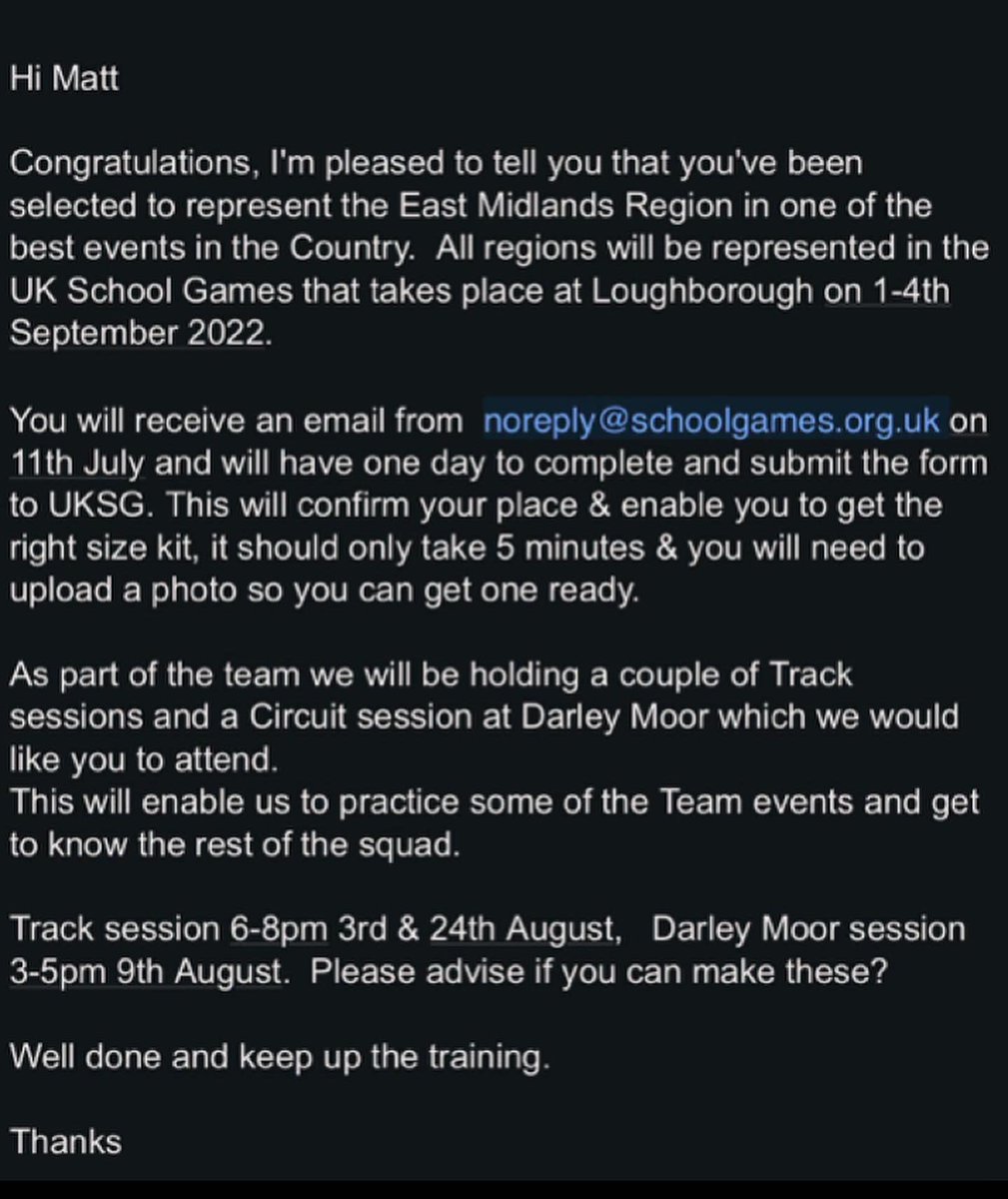 Matthew Kent (@mattk_cyclist) on Twitter photo So happy to have been selected to represent East Midlands on their Cycling Team again for the 2022 <a href="/_SchoolGames/">School Games National Finals</a> in September!
Thanks for the continued support
<a href="/beestoncc/">Beeston Cycling Club</a>
<a href="/MinsterGroupLtd/">Minster Group</a>
@ cyclecoach.cc
<a href="/n_fusesports/">N-FUSE SPORTS NUTRITION</a> So happy to have been selected to represent East Midlands on their Cycling Team again for the 2022 <a href="/_SchoolGames/">School Games National Finals</a> in September!
Thanks for the continued support
<a href="/beestoncc/">Beeston Cycling Club</a>
<a href="/MinsterGroupLtd/">Minster Group</a>
@ cyclecoach.cc
<a href="/n_fusesports/">N-FUSE SPORTS NUTRITION</a>