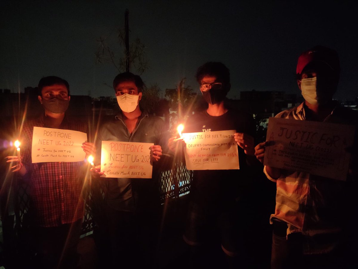 haireshverma's tweet photo. Voice from kanpur 
🕯Delayed counselling not our fault
🕯Sudden declaration of exam 
🕯Reduced preparation time
🕯Only 1 attempt in 1 year
🕯No academic loss if exam will postpone.  
@dpradhanbjp  @PMOIndia @EduMinOfIndia 
@Official_AISU
@CHACHA_BOL_RAHA
#CandleMarchForNEETUG https://t.co/2yAS3Dz6FU