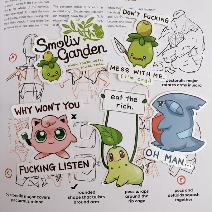 Hello! I'm so sorry for the delay. I had technical difficulties, but my Aggressive Pokémon Stickers are now live again! ❤️

You can get them from my shop! 