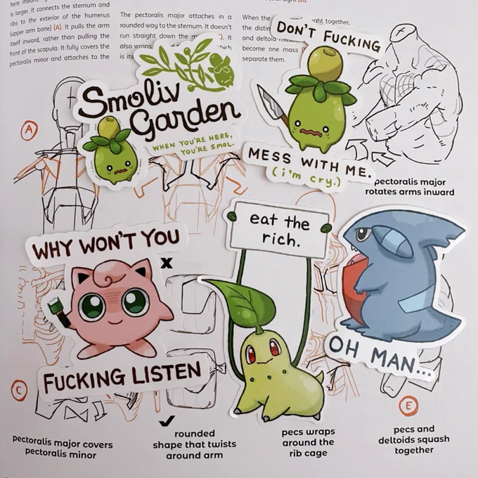 Hello! I'm so sorry for the delay. I had technical difficulties, but my Aggressive Pokémon Stickers are now live again! ❤️

You can get them from my shop! 