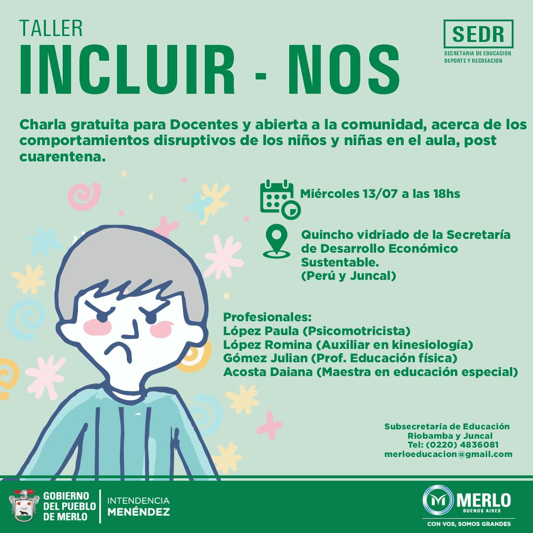 MerloGob's tweet photo. La Subsecretaria de #Educación de #Merlo brindará una charla gratuita acerca de los comportamientos disruptivos de los #niños en el aula, #postcuarentena.
🗓️ 13/07.
⏰18hs.
📌Juncal 208, esquina Perú.
👉Para más información: https://t.co/yX9yYsgj2t https://t.co/Q4UCIJd4uJ