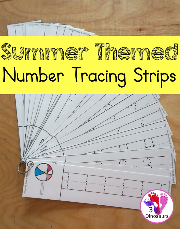 Summer Number Tracing Strips bit.ly/3tft4Ia #freehomeschooldeals #fhdhomeschoolers #childhoodunplugged #learnathome #howwehomeschool #homeschoolmama #homeschoolcurriculum #homeschoolfun #homeschooldays