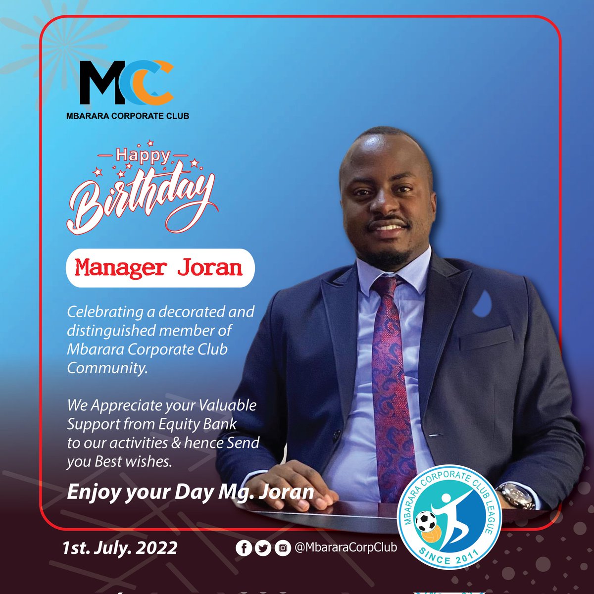 Happy Birthday to one of our very own the Western Uganda Regional Manager for @EquityBankUg