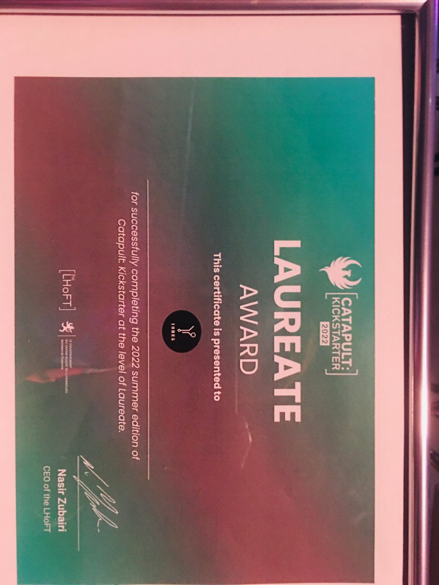 We have been chosen as one of the five laureates of the flagship Catapult: Kickstarter #fintech programme run by <a href="/The_LHoFT/">Luxembourg House of Financial Technology</a>. 

As a winner, we have been awarded €50k by the Luxembourg Ministry of the Economy to set up a local presence.