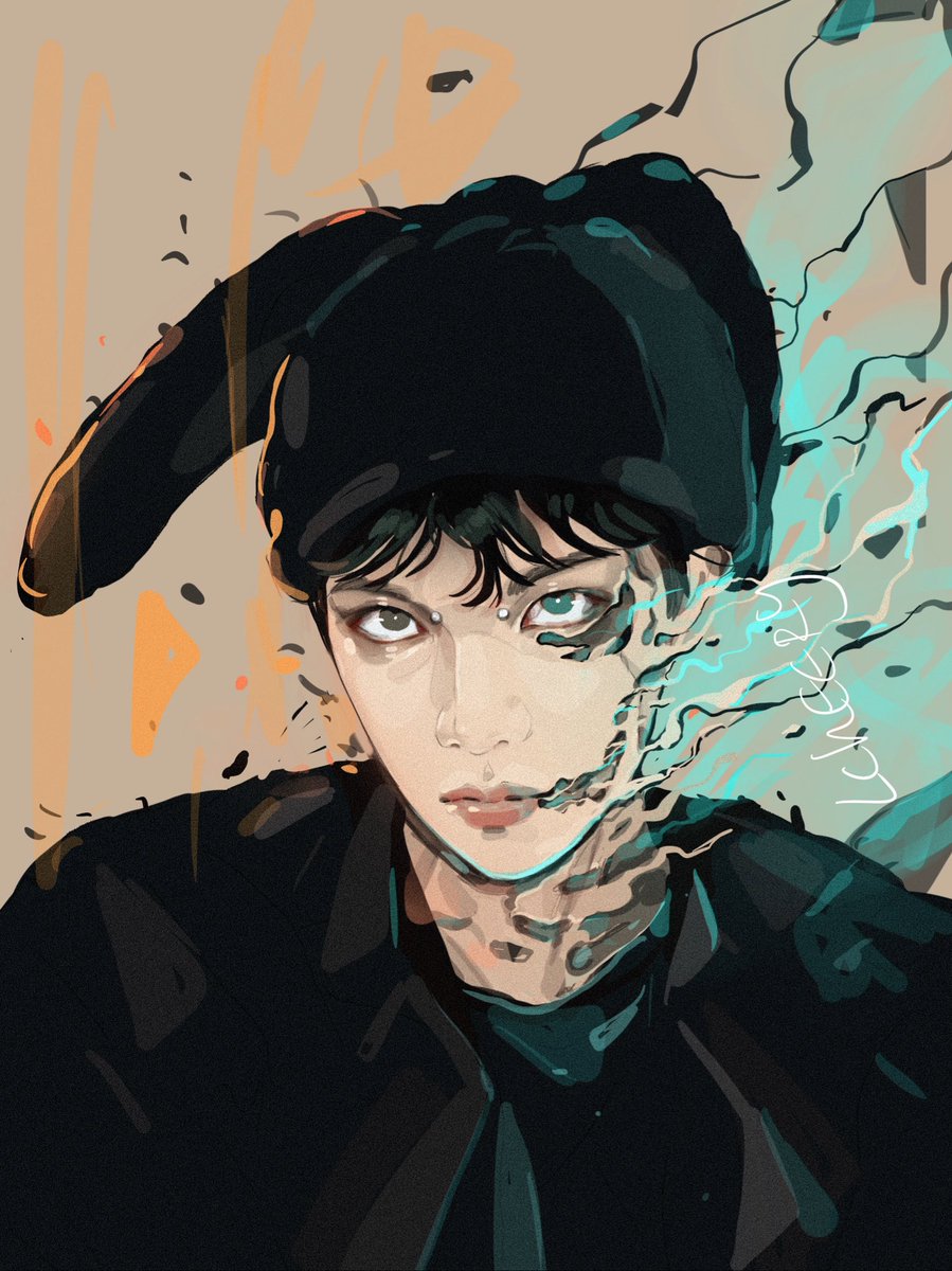 solo black hair heterochromia hat male focus looking at viewer 1boy  illustration images